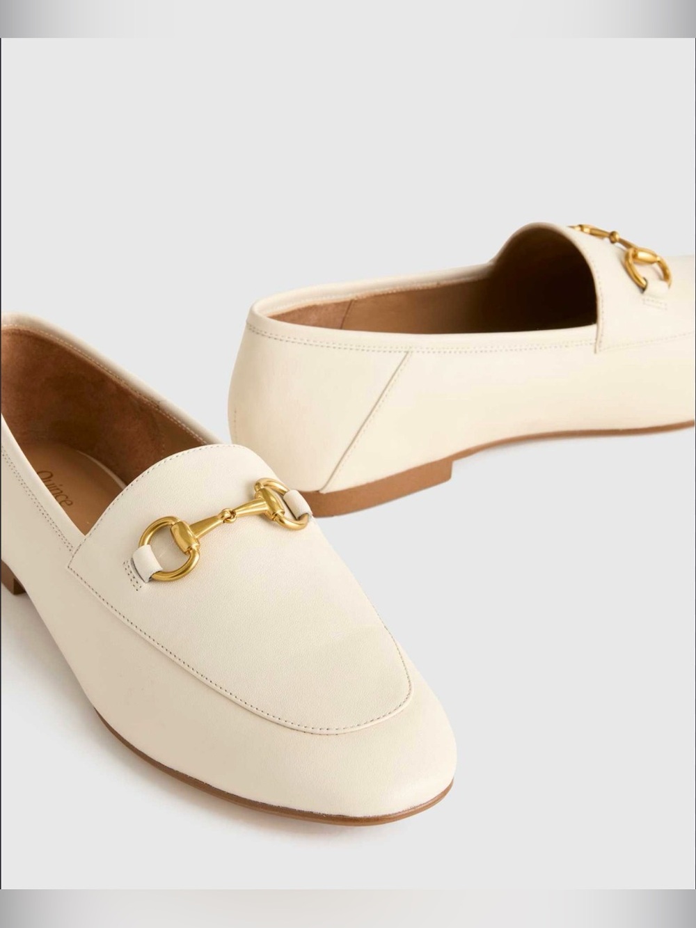 Quince Italian Leather Horsebit Loafer in Bone